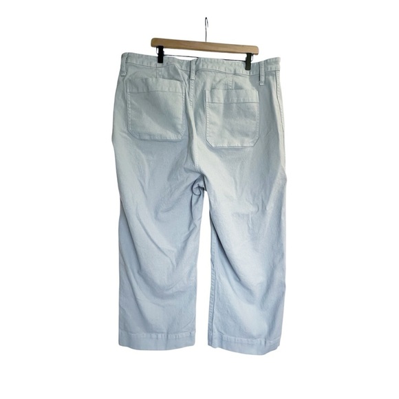 Madewell Slim Emmett Wide Leg Crop Pants Size 35 Blue Horizon Cotton Trousers - Picture 4 of 8